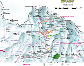 Everest Renjo and Chola Pass Trekking Map
