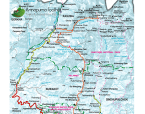 Langtang - Gosankund - Helambu Trekking Map